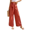 thumbnail image 3 of Boho Tiered Palazzo Pants for Women, High Waist Belted Wide Leg Trousers, Casual Spliced Loose Slacks, Summer Flowy Bottoms, 3 of 7