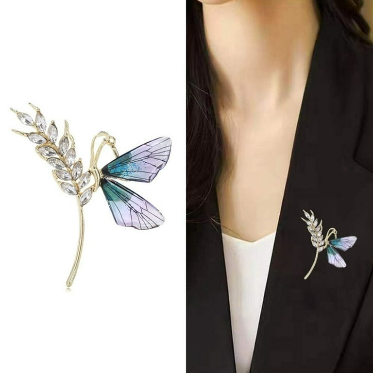Dmari Luxury Jewelry Rhinestone Peacock Feather Lapel Pins Brooch Women  Accessories For Clothing Party Office