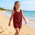thumbnail image 7 of Bright Color Girls Skort Shorts 2-14 Years Summer Casual Sporty Drawstring Waist Active Shorts for Kids Wine 1 Years, 7 of 7
