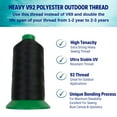 thumbnail image 1 of EZ-Xtend Serabond Fil Polyester - Résistant aux UV et Usage Intensif - Fil de Couture - Fil de Rembourrage Extra Fort - Peut Tre Utilisé sur des Machines à Coudre Domestiques (Noir Bobine de 8 oz), 1 of 5