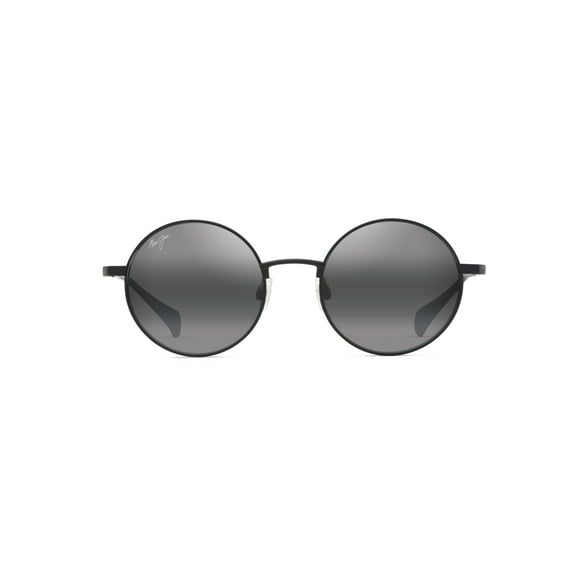Maui Jim Mokupuni Round Sunglasses, Deep Black/Neutral Grey Polarized, Medium