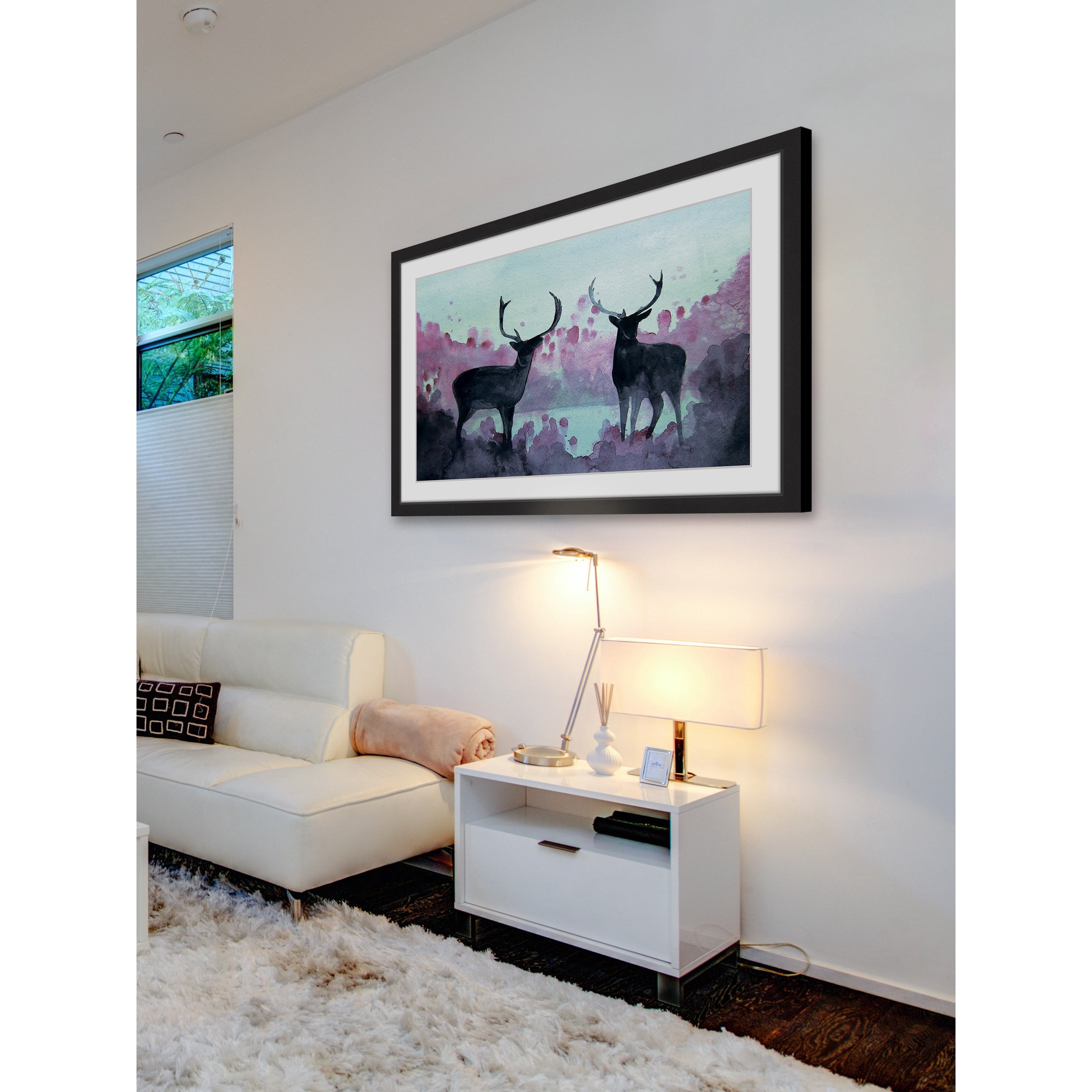 Marmont Hill "Watercolor Moose" by Christine Lindstrom Framed Painting Print
