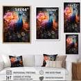 thumbnail image 4 of Designart "Colorfuled Rainbow Peacock" Animals Floater Framed Wall Art Living Room, 4 of 7