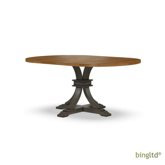 BingLTD - 48" x 48" to 66" Extension 30" Tall Gabriel Dining Table - Wheat Top & Nickel Base ( TT4866-WHEAT-PD-12B30-NICKEL )