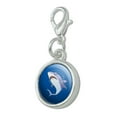 thumbnail image 2 of Great White Shark Cartoon in Ocean Antiqued Bracelet Pendant Zipper Pull Charm with Lobster Clasp, 2 of 4