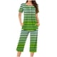 thumbnail image 5 of Conjunto de Pijama de las Mujeres Suelto Impreso Cuello Redondo Botón Hasta Capris, Dos Piezas Conjunto de Pantalones Cortos para Casual Y Sueño, 5 of 5