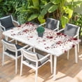 thumbnail image 2 of Red Flowers Table Cloths for 6 Foot Rectangle Tables, Spring Floral Elegant Pastoral Watercolor Patio Waterproof Elastic Fitted Tablecloths, Washable Rectangular Table Cover for Camping, 2 of 8
