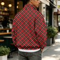 thumbnail image 7 of Nestiefly Flannel Quarter Zip Shirts for Men Lightweight Plaid Shirt Long Sleeve Fleece Fall Winter 2026 Deep Red L, 7 of 7