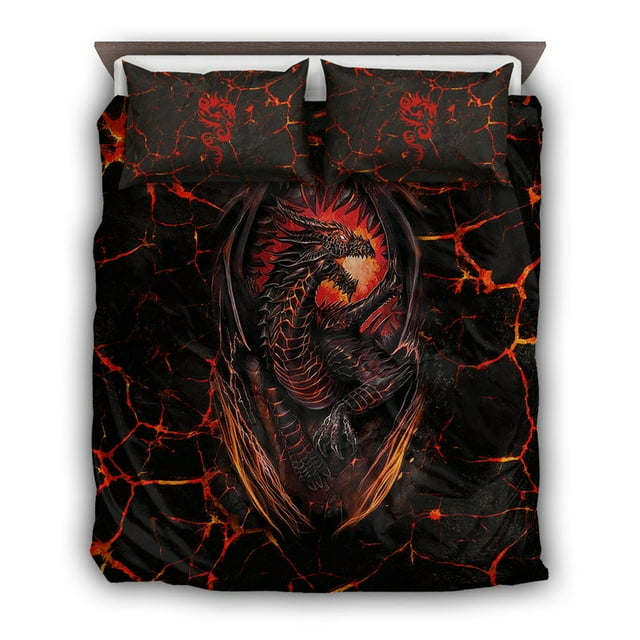 Dragon Lava Under World Bedding Set