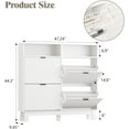 thumbnail image 2 of FANRAL Shoe Cabinet Entryway with 4 Flip Drawers & Top Cubby,Narrow Shoe Storage Hidden Shoe Rack,Fluted Wood Shoe Organizer,White Shoe Cabinet, 2 of 7