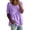 Purple, variant on Women's Casual Round Neck Short Sleeve Pleated Top, Loose Fit Solid Color Blouse for Summer, Comfortable Everyday Wear