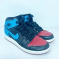 thumbnail image 2 of Ni - ke Ni - ke Boys Air Jordan 1 Mid CU0449-046 Black Basketball Shoes Sneakers Size 1Y, 2 of 5