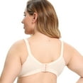 thumbnail image 3 of LEEYNEER Women‘s Cotton Full Coverage Wirefree Non-padded Lace Plus Size Bra 32DD, 3 of 6