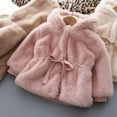 thumbnail image 2 of ZyeKqe Newborn Infant Baby Girls Winter Coat Fuzzy Fleece Long Sleeve Hooded Jackets Plush Warm Outwear, 2 of 9