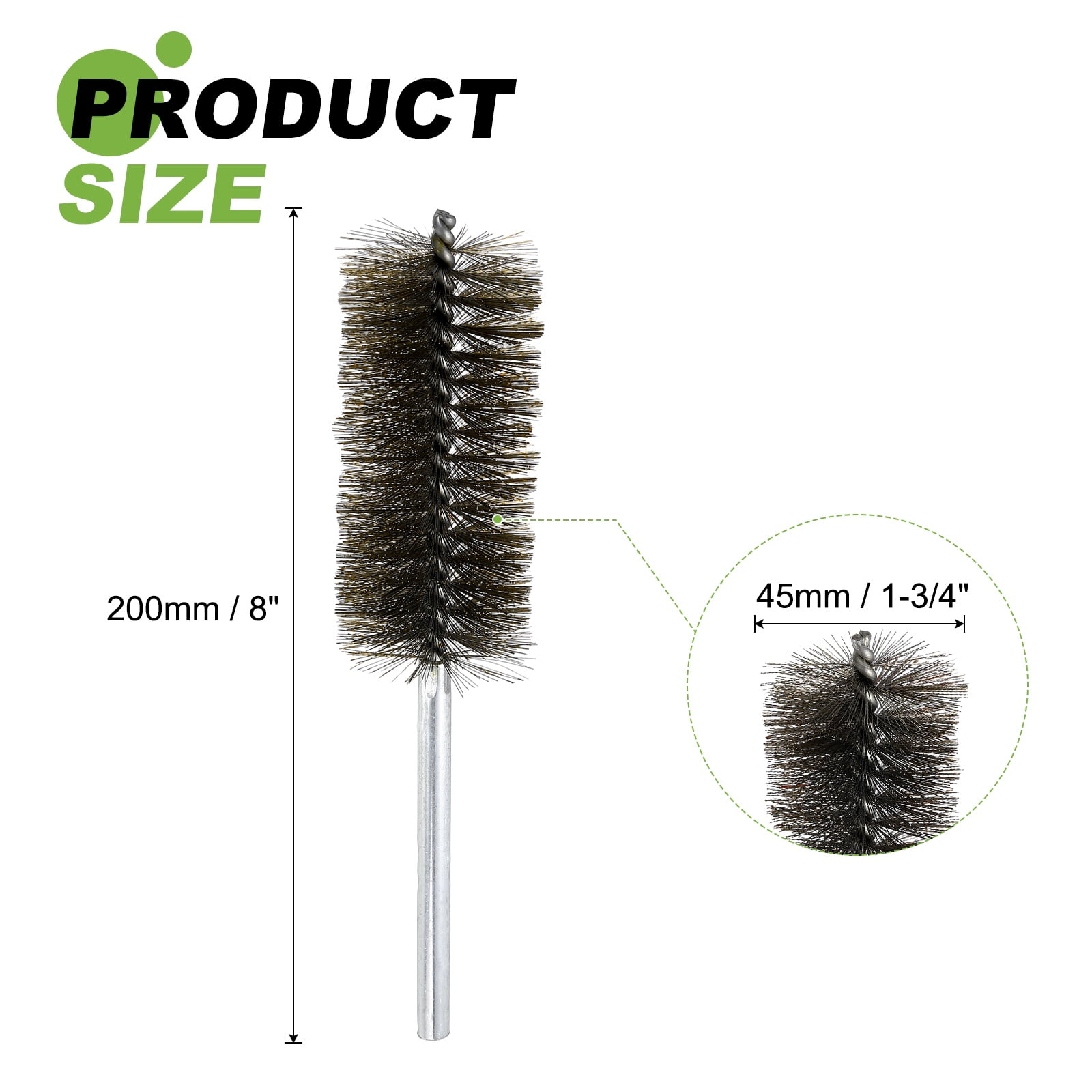 6pcs Pipe Cleaners Brush Set 1.77 Inch Stainless Steel Bristles Cleaning Brush with Ergonomic Handle for Bottles Straws Pipes Keyboards Tubes, Silver