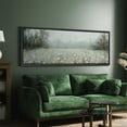 thumbnail image 3 of Large Framed Canvas Print Misty Wildflower Meadow Wall Art Decorative Ready to Hang Painting for Living room Bedroom - 60"x20" Black Frame, 3 of 9