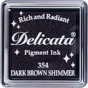 Tsukineko Delicata Ink Pad Sm Dark Brown Shimmer