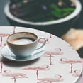 thumbnail image 3 of Ambesonne Flamingo Fitted Round Tablecloth, Wild Nature Exotic Bird, 45"- 56" Diameter, Redwood Pearl Coral, 3 of 5