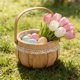 thumbnail image 4 of Cesta de flores de madera tejida a mano | Arreglo decorativo de mimbre beige | Almacenamiento multitamaño para decoración del hogar y regalos, 4 of 6