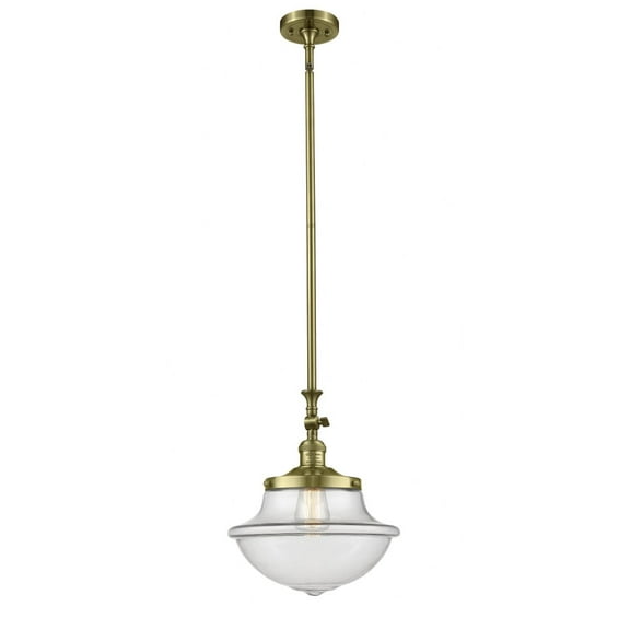 206-AB-G542-Innovations Lighting-Oxford - 1 Light Mini Pendant In Traditional Style-15 Inches Tall and 11.75 Inches Wide-Antique Brass Finish-Clear