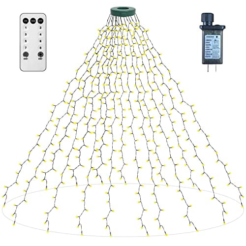 Luces LED para árbol de Navidad, 2 m x 400 luces, blanco cálido, para interior y exterior, control remoto, memoria y temporizador.