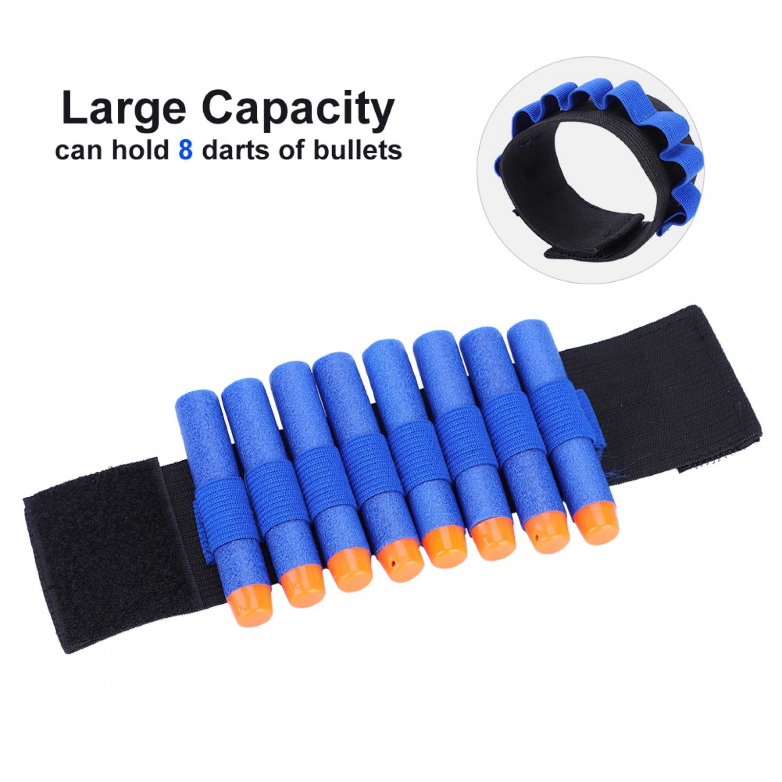 2 Pcs Soft 8 Bullet Dart Ammo Storage Wrist Strap Thicken War Game Waist Bag 
