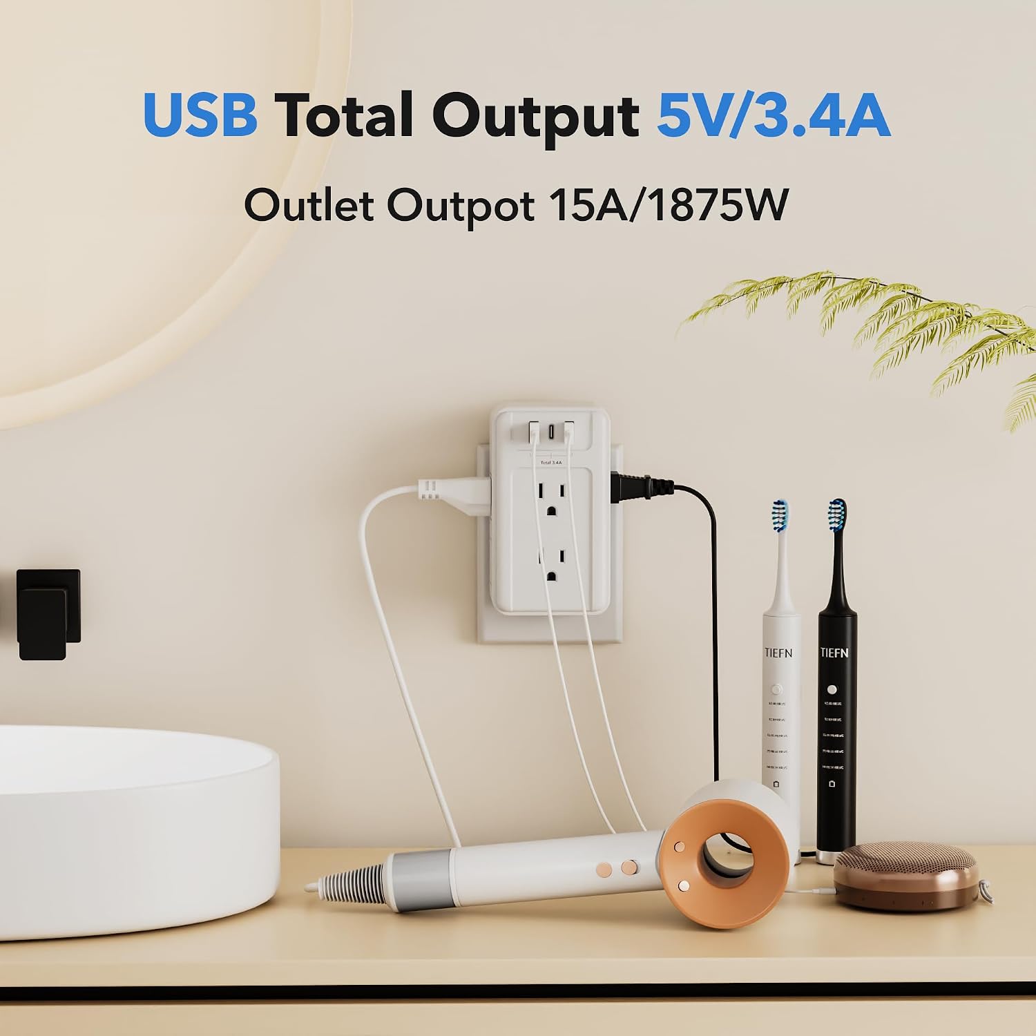 BN-LINK Multi Plug Outlet Extender, 6 AC + 3 USB photo 4