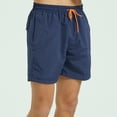 thumbnail image 4 of HOW'ON Men's Casual Elastic Waist Mesh Liner Beach Shorts With Pockets Dark Blue Large, 4 of 5