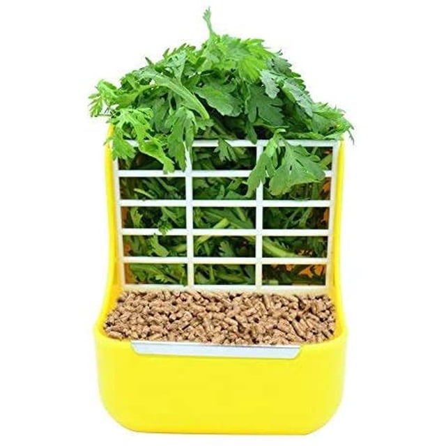 Rabbit Feeders Hay Food Bin Feeder, Grass and Food Double Use Rabbit Feeder,Hay Feeders Supply for Rabbit Guinea Pig Chinchilla