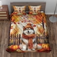 thumbnail image 2 of Happy Thanksgiving Alaskan Malamute Give Thanks Fall Beanie Scarf Welcome Quilt Bedding Set Alaska Mal Dog Lovers Gifts 1 Blanket Bed Cover 2 Pillowcases - 00020, 2 of 5