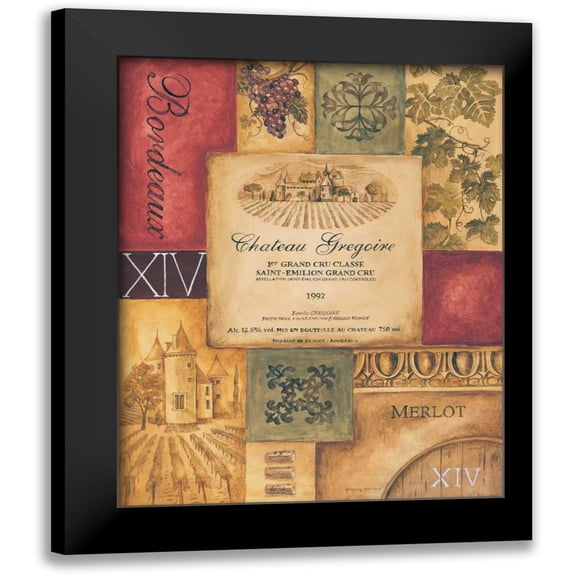 Gorham, Gregory 12x14 Black Modern Framed Museum Art Print Titled - Wine Country II