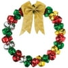 Jingle Bell Metal & Fabric Wreath, 10in
