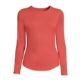 thumbnail image 5 of No Boundaries Women's Juniors Ribbed Crewneck Tee with Long Sleeves, Sizes XS-XXXL, 5 of 5