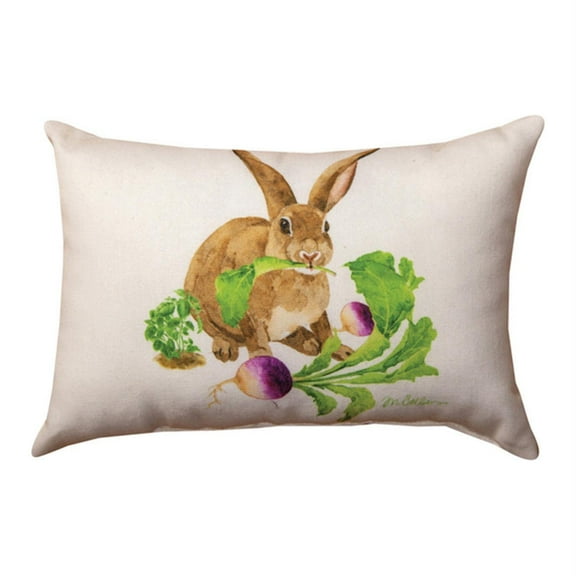 Manual SWCBT Bunny Trail by Martha Collins WD Throw Pillow, 12.5 Inches x 8.5 Inches, Reversible