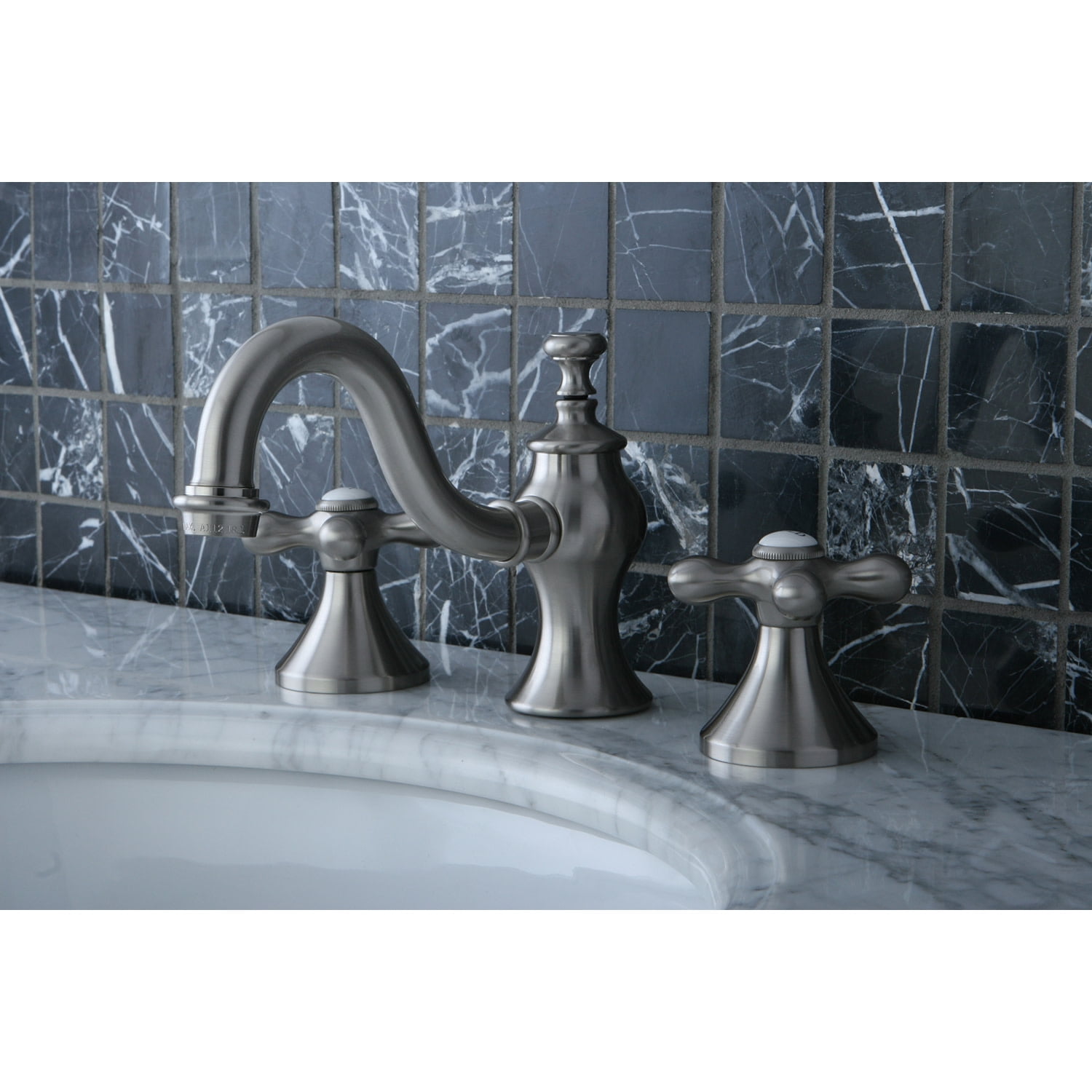 Kingston Brass KC7168AX 8 in. Widespread Bathroom Faucet, Brushed Nickel