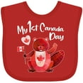 thumbnail image 3 of Inktastic My 1st Canada Day with Red and White Maple Leaves Boys or Girls Baby Bib, 3 of 4