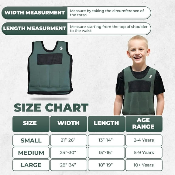 Weighted Vest For Kids - Adjustable Compression Vest With Six Removable Weights Included - Breathable Snug Fit Design