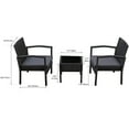 thumbnail image 4 of Patioflare Melody 3 Piece Black Wicker Outdoor Patio Chat Set with Cushions, 4 of 4