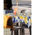 thumbnail image 5 of Fsddascl Yellow Lemon Outdoor Tablecloth - 60x60 Inch Square Dining Table Cover, Blue Leaf Vintage Botanical Summer Spring Waterproof Outdoor Table Cloth with Umbrella Hole & Zipper for Picnic/Patio, 5 of 7