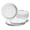 Diamond White Silver, variant on " OCCASIONS " 60 Plates Pack, Heavyweight Disposable Wedding Party Plastic Plates (6.25'' Dessert/Bread Plate, Diamond White & Silver)