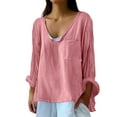 thumbnail image 4 of Women's Cotton Dress Shirt Long Sleeve Loose Fit Comfort Plus Size Top, 4 of 8