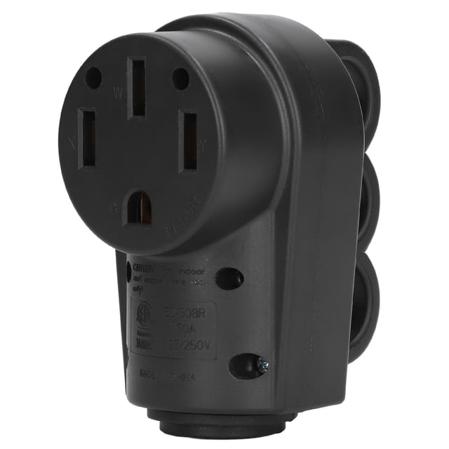 RV Female Plug 50 AMP 125/250V Connector Receptacle with Handle Accessory for Replacement