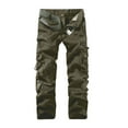 thumbnail image 1 of Pantalon Cargo Ample pour Hommes Multi-Poches Lavé Style Urbain Uni Décontracté Salopette de Sport Homme Pantalon Décontracté B 36, 1 of 3