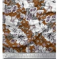 thumbnail image 1 of Soimoi Rayon Crepe Fabric Leaves & Flower Floral Fabric Prints By Yard 46 Inch Wide, 1 of 3