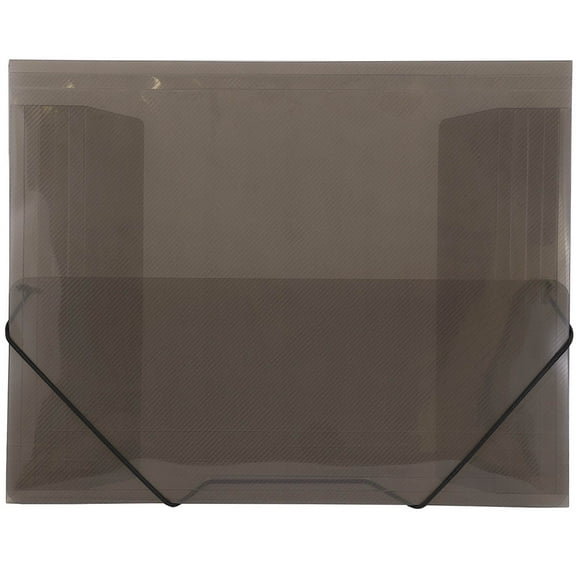 JAM Plastic Elastic Portfolio, 9.5x12.4, 1/Pack, Smoke Gray