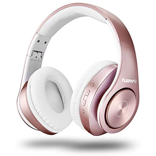 Bluetooth Headphones Wireless Tuinyo Over Ear Stereo Wireless Headset 35h Playtime With Deep Bass Soft Memory Protein Earmuffs Built In Mic Wired Mode Pc Cell Phones Tv Rose Gold Walmart Com Walmart Com