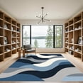 thumbnail image 2 of ODIKA 2'x3' Machine Washable Non-Slip Area Rug, Abstract Navy Blue High Traffic Rug, Blue, 1053514, 2 of 7