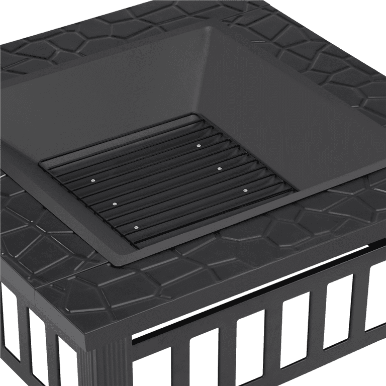 Yaheetech 32''Outdoor Metal Firepit Backyard Patio Garden Square Stove Fire Pit With cover Yaheetech 32''Outdoor Metal Firepit Backyard Patio Garden Square Stove Fire Pit With cover