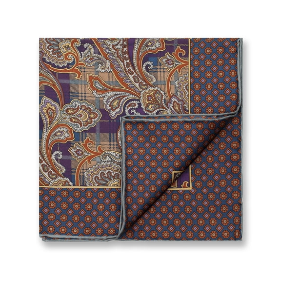 100% Silk Ring Floral Pattern Men's Suit Pocket Square Handkerchief 43cm 17"