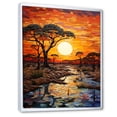 thumbnail image 2 of Designart "Savannah Sunset in African Safari Palette V" Landscapes Framed Wall Art - Global Yellow Africa Living Room Framed Canvas Art, 2 of 6